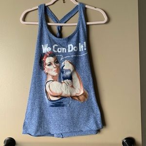 We can do it Rosie Riveter Ann Arbor muscle tee blue